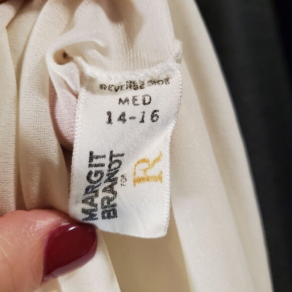 Vintage Margit Brandt For R USA Ivory Sheer Knee Length Slip Women's Size Medium - Picture 4 of 12